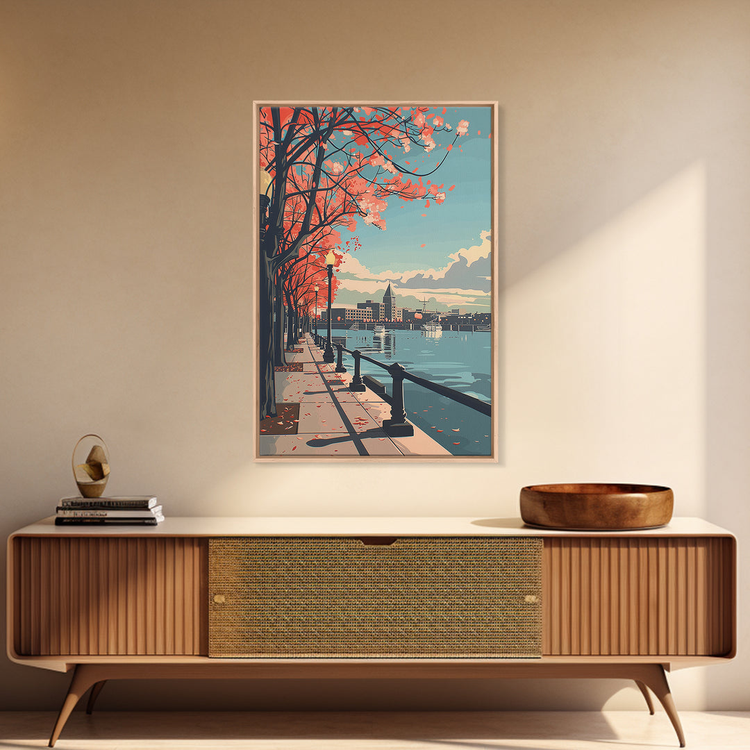 Naperville Travel Poster, Framed Canvas Print, City Travel Poster, Vintage City Poster, Travel Print, Travel Prints, Travel Wall Art