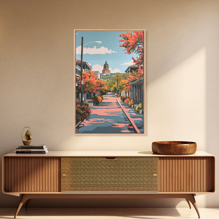 New Braunfels Travel Poster, Framed Canvas Print, Retro Travel Poster, City Wall Art, Vintage Travel, Poster Art, Retro Travel Print