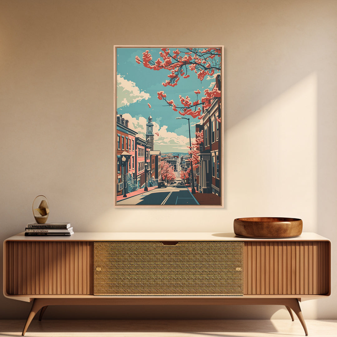 New Haven Travel Poster, Framed Canvas Print, City Travel Poster, Travel Wall Art, Vintage Travel Art, City Wall Art, Vintage Poster