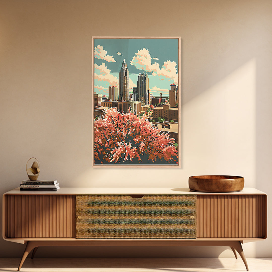 Oklahoma City Travel Poster, Framed Canvas Print, Vintage Travel Print, City Wall Art, Retro Wall Art, Poster Print, Wanderlust Gift