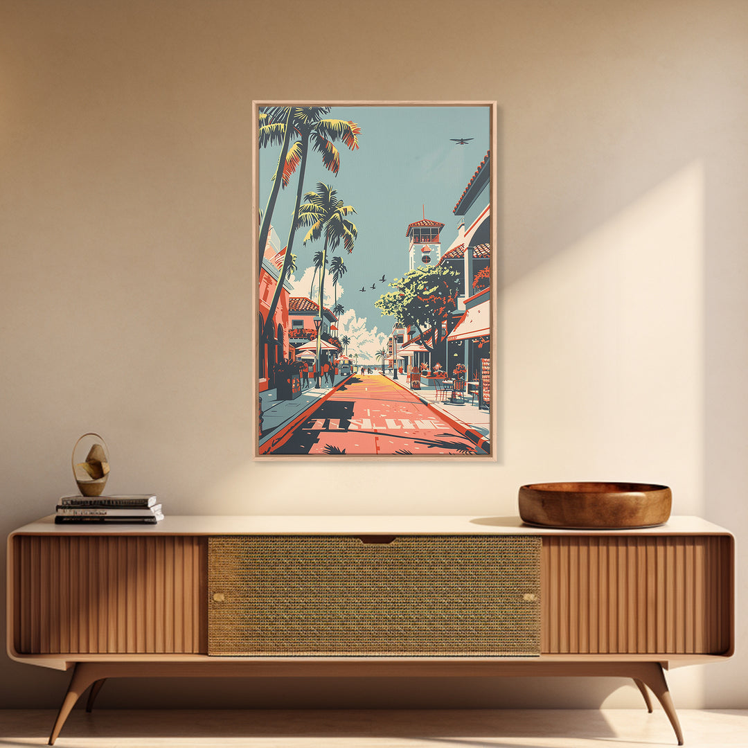 Pompano Beach Travel Poster, Canvas Print, City Art Print, Travel Wall Art, Poster Art, Travel Wall Decor, Art Print, Retro Wall Art