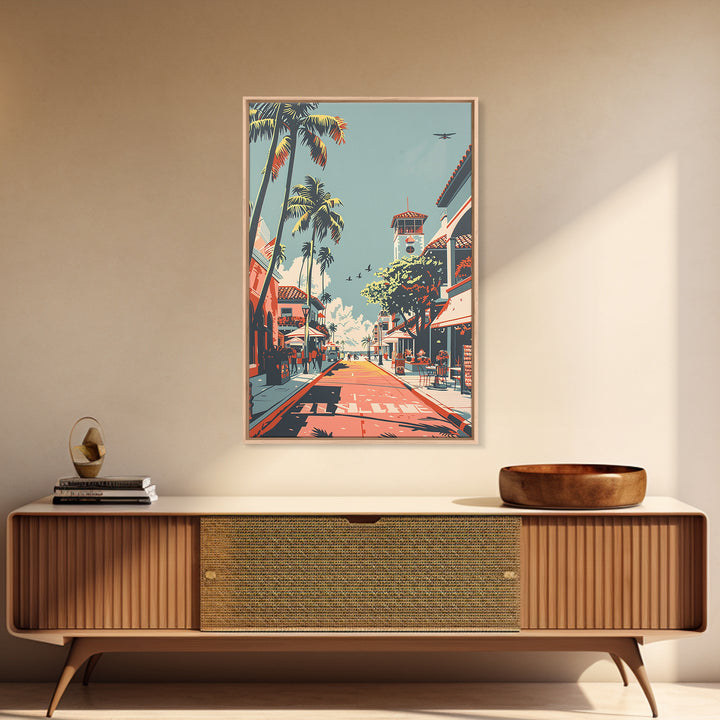 Pompano Beach Travel Poster, Canvas Print, City Art Print, Travel Wall Art, Poster Art, Travel Wall Decor, Art Print, Retro Wall Art