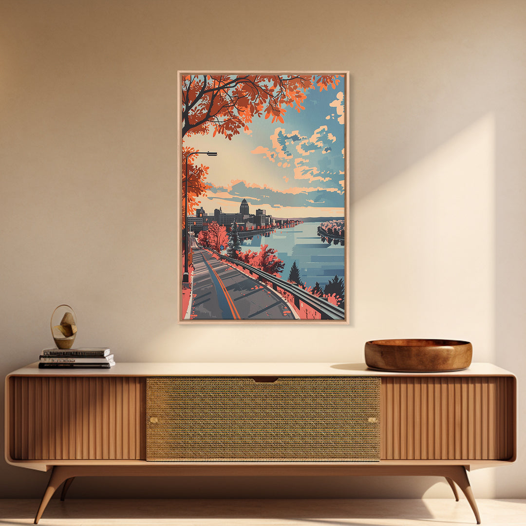 Rochester Travel Poster, Framed Canvas Print, City Travel Poster, Vintage City Poster, Fine Art Print, Vintage Posters, Travel Print