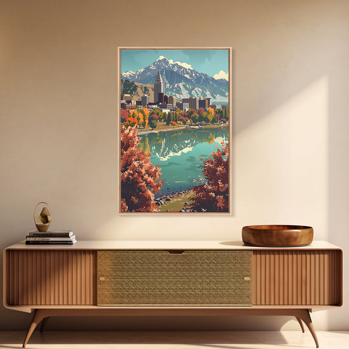 Salt Lake City Travel Poster, Canvas Print, Travel Wall Decor, Minimalist Poster, Home Office Decor, Travel Wall Art, Travel Posters
