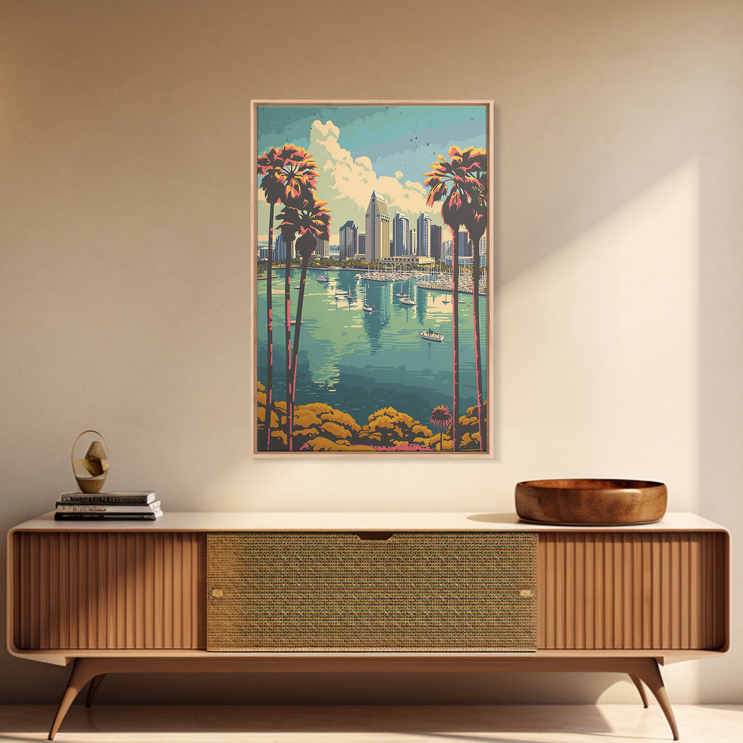 San Diego Travel Poster, Canvas Print, Travel Prints, Landscape Art, Poster Print, City Illustration, City Art Print, Vintage Poster