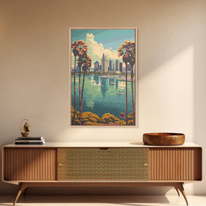 San Diego Travel Poster, Canvas Print, Travel Prints, Landscape Art, Poster Print, City Illustration, City Art Print, Vintage Poster