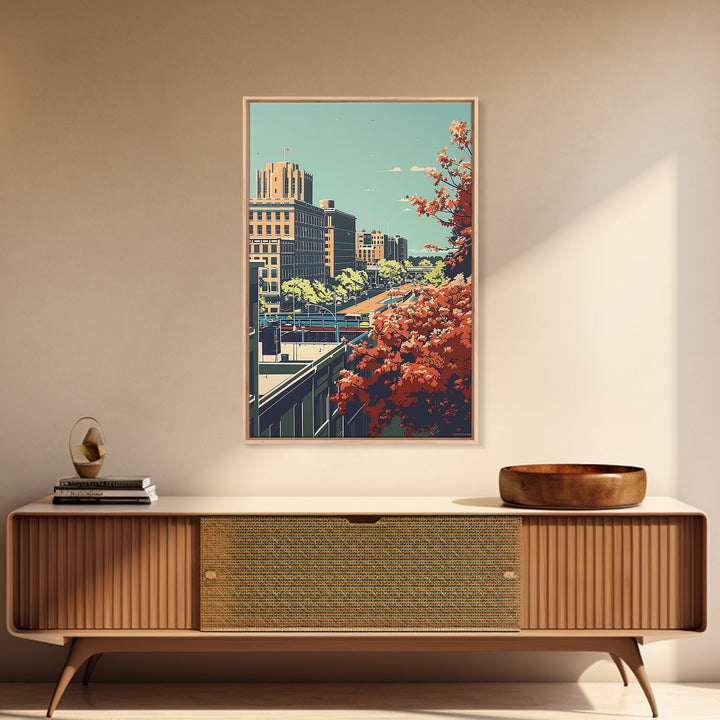 Shreveport Travel Poster, Canvas Print, City Travel Poster, Vintage City Poster, Mid Century Wall Art, City Art Print, Landscape Art