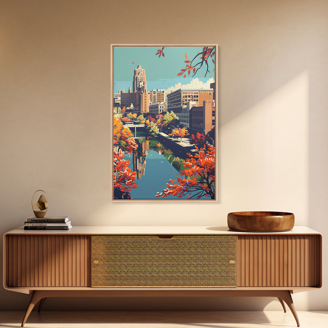 Springfield Missouri Travel Poster, Framed Canvas Print, City Travel Poster, Vintage City Poster, Poster Print, Living Room Wall Art