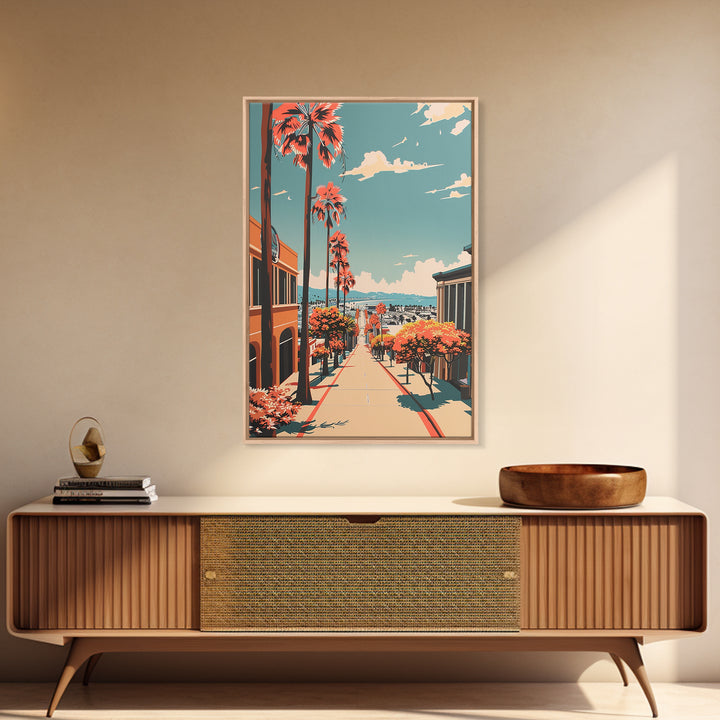 Torrance Travel Poster, Framed Canvas Print, City Travel Poster, Vintage City Poster, Vintage Travel, Retro Wall Art, Vintage Poster