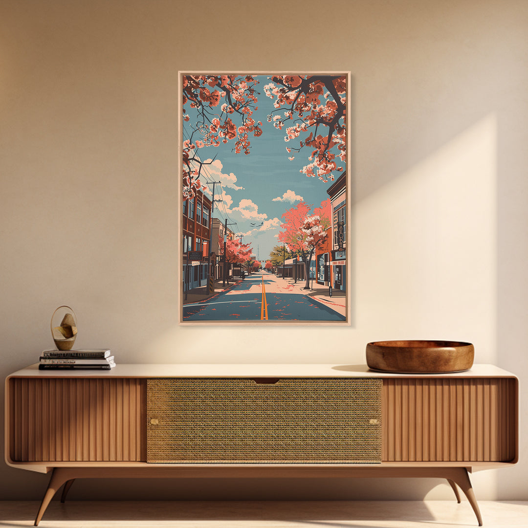 Tyler Travel Poster, Framed Canvas Print, City Travel Poster, Travel Wall Decor, City Illustration, Modern Wall Decor, City Wall Art