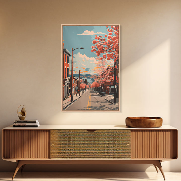 Waterbury Travel Poster, Canvas Print, Travel Wall Decor, Minimalist Poster, Home Office Decor, Fine Art Print, Living Room Wall Art