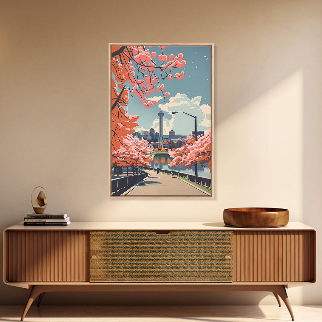 Wichita Falls Travel Poster, Canvas Print, Retro Travel Poster, City Wall Art, Vintage Travel Print, City Illustration, Poster Print