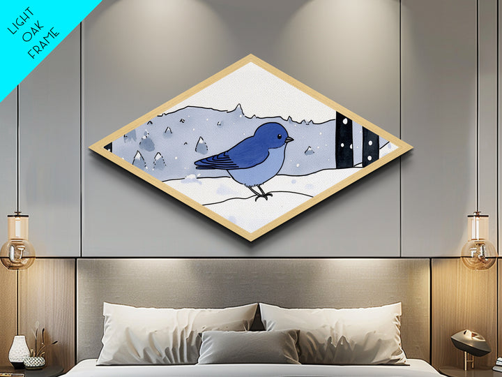 Bird Watercolor Painting Print, Canvas Texture Art Print, Bluebird Wall Art, Mother's Day, Birdwatcher Gift, Birdwatching Art