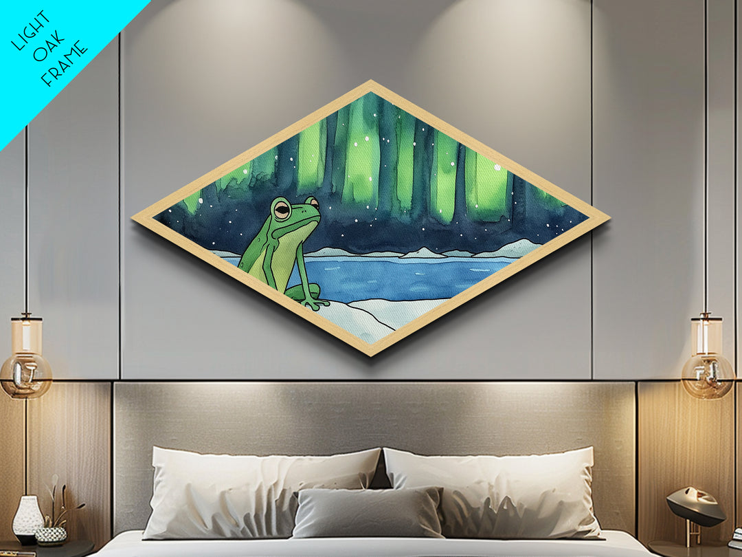 Poison Frog In The Arctic, Whimsical Wall Art, Diamond Shaped Wall Art, Whimsical Boho Decor