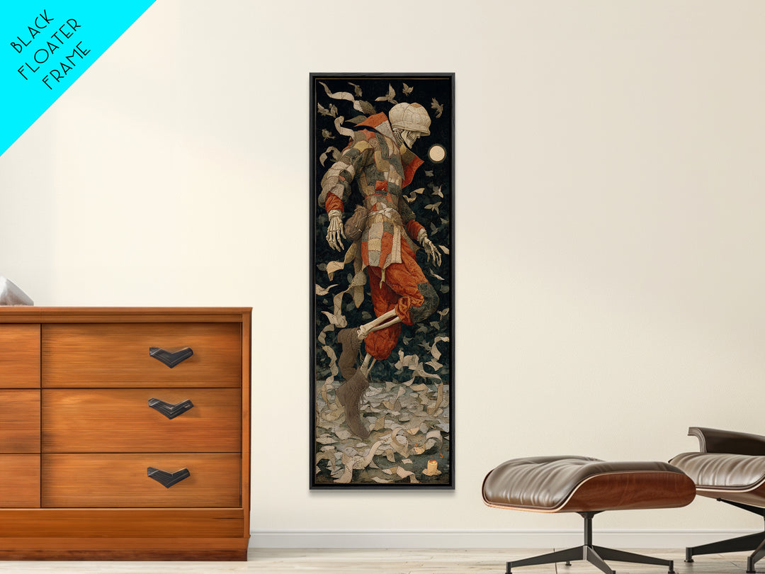The Stitched Giant, Danse Macabre Art, Tall Narrow Wall Art, Macabre Wall Art, Canvas Print, Halloween Wall Art