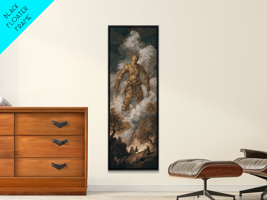The Stitched Giant, Baroque Witchcraft Art, Tall Narrow Wall Art, Macabre Wall Art, Canvas Print, Halloween Wall Art