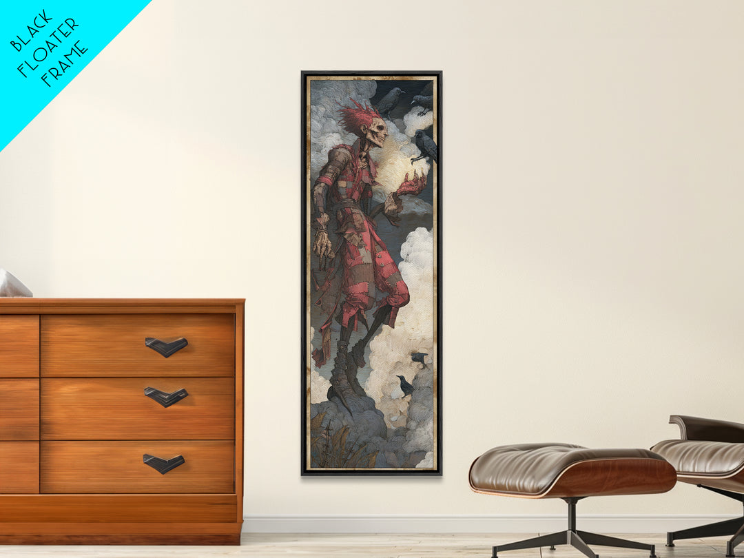 The Stitched Giant, Decadent Gothic Art, Tall Narrow Wall Art, Macabre Wall Art, Framed Canvas Print, Halloween Wall Art