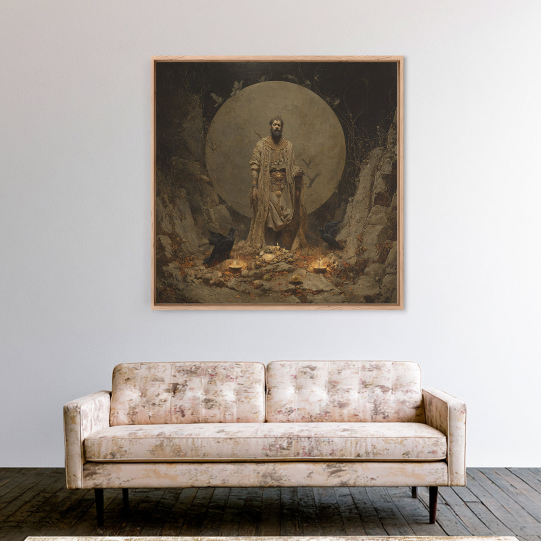 The Mummy Pharaoh, Baroque Witchcraft Art, Square Wall Art, Dark Fantasy Wall Art, Canvas Print, Halloween Wall Art, Seasonal Home Decor