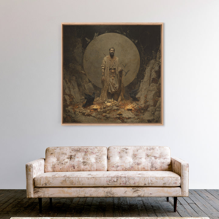 The Mummy Pharaoh, Baroque Witchcraft Art, Square Wall Art, Dark Fantasy Wall Art, Canvas Print, Halloween Wall Art, Seasonal Home Decor