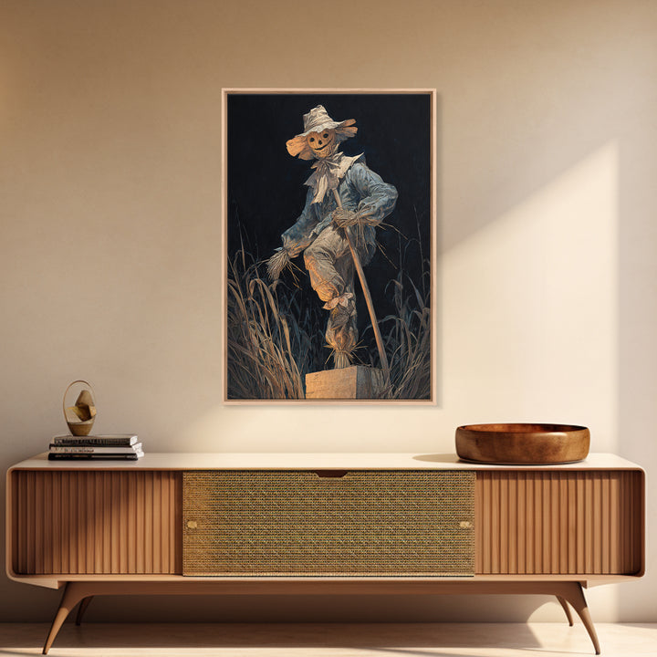 The Living Scarecrow, Dark Renaissance Art, Vertical Wall Art, Gothic Horror Wall Art, Canvas Print, Halloween Wall Art
