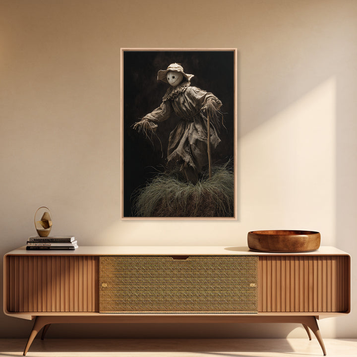 The Living Scarecrow, Danse Macabre Art, Vertical Wall Art, Macabre Wall Art, Canvas Print, Halloween Wall Art