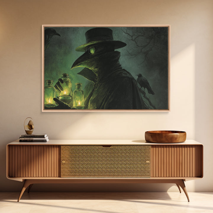 The Plague Doctor, Symbolist Gothic Landscape, Landscape Wall Art, Macabre Wall Art, Canvas Print, Halloween Wall Art, Spooky Wall Decor