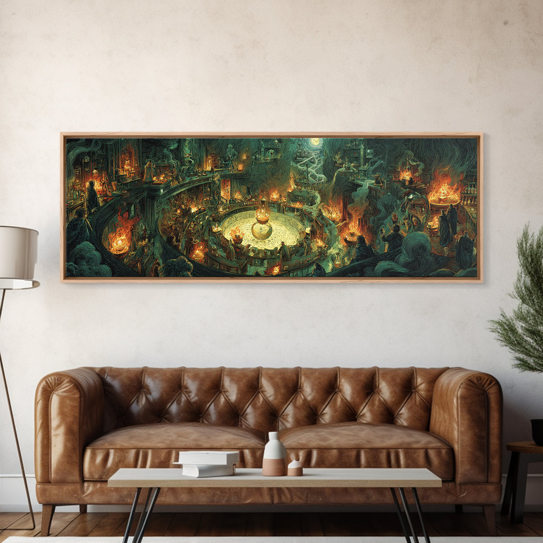 The Mad Alchemist, Apocalyptic Romantic Art, Extra Wide Wall Art, Dark Fantasy Wall Art, Canvas Print, Halloween Wall Art, Halloween Decor