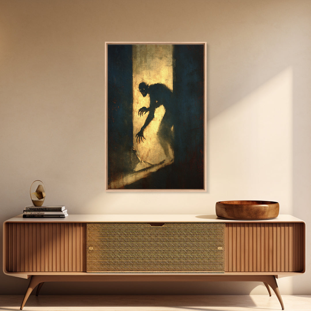 The Shadow Person, Gothic Nightmare Art, Vertical Wall Art, Dark Halloween Decor, Canvas Print, Halloween Wall Art, Statement Wall Art