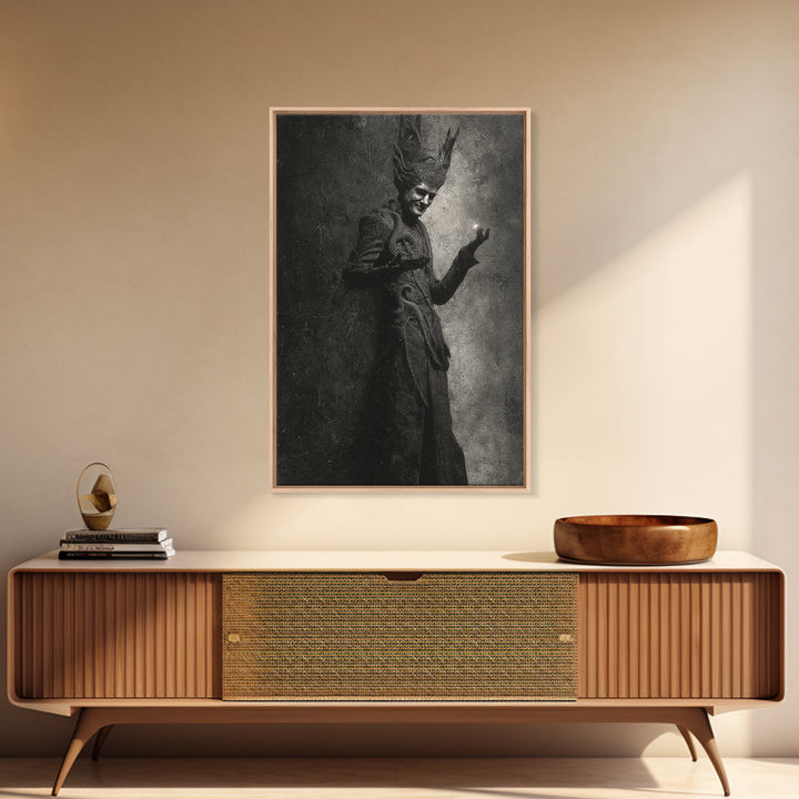 The Shadow Person, Dark Symbolist Art, Vertical Wall Art, Dark Halloween Decor, Canvas Print, Halloween Wall Art