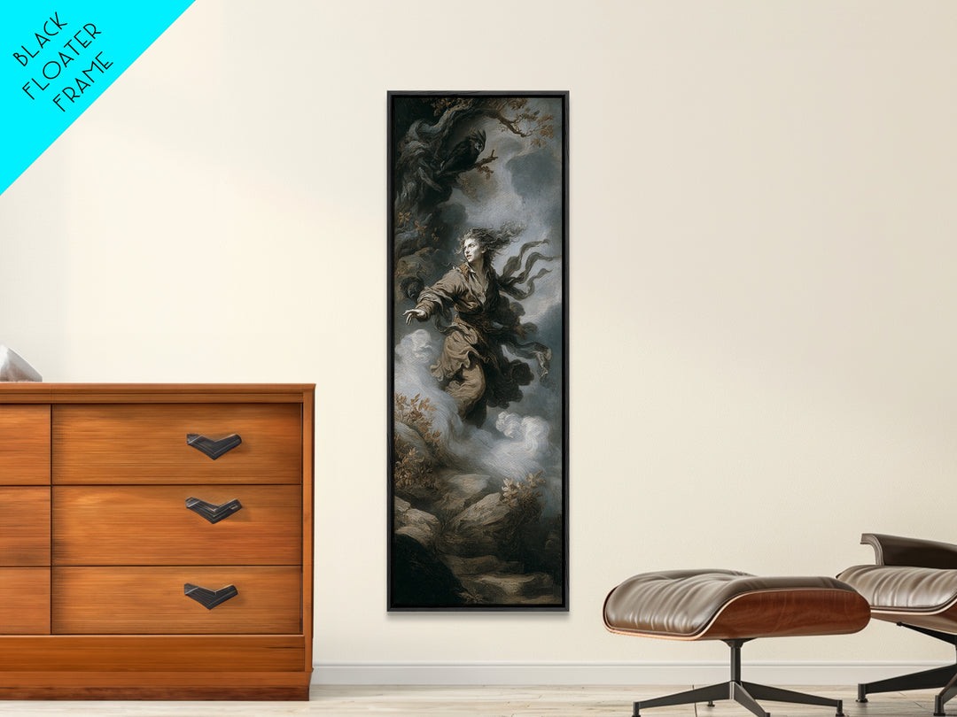 The Banshee Singer, Baroque Witchcraft Art, Tall Narrow Wall Art, Macabre Wall Art, Canvas Print, Halloween Wall Art, Halloween Decor