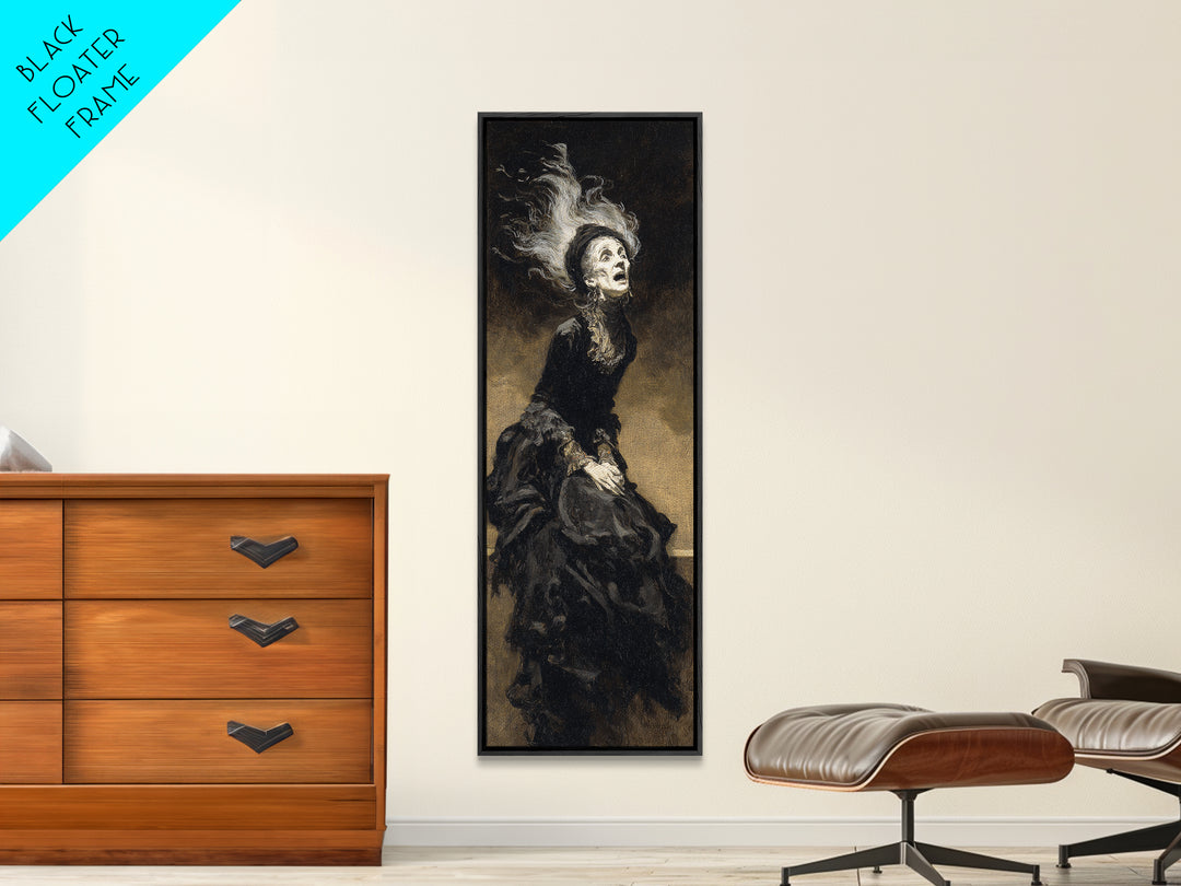 The Banshee Singer, Dark Romantic Horror Art, Tall Narrow Wall Art, Gothic Horror Wall Art, Framed Canvas Print, Halloween Wall Art