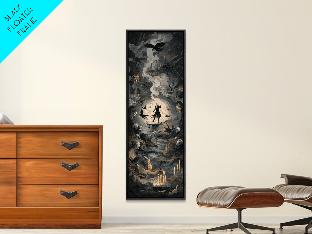 The Banshee Singer, Gothic Nightmare Art, Tall Narrow Wall Art, Gothic Horror Wall Art, Canvas Print, Halloween Wall Art