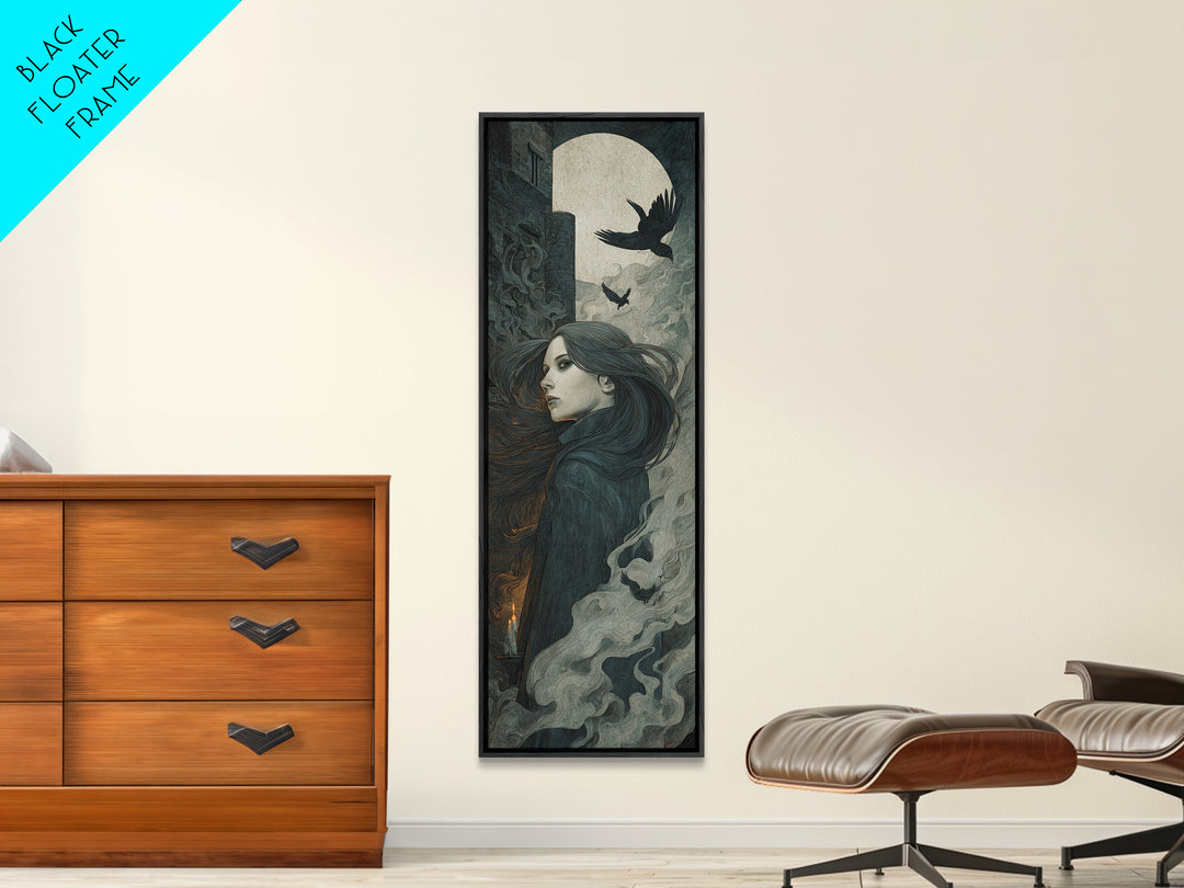 The Banshee Singer, Visionary Gothic Art, Tall Narrow Wall Art, Dark Fantasy Wall Art, Canvas Print, Halloween Wall Art