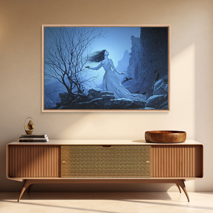 The Banshee Singer, Romantic Gothic Landscape, Landscape Wall Art, Dark Fantasy Wall Art, Canvas Print, Halloween Wall Art