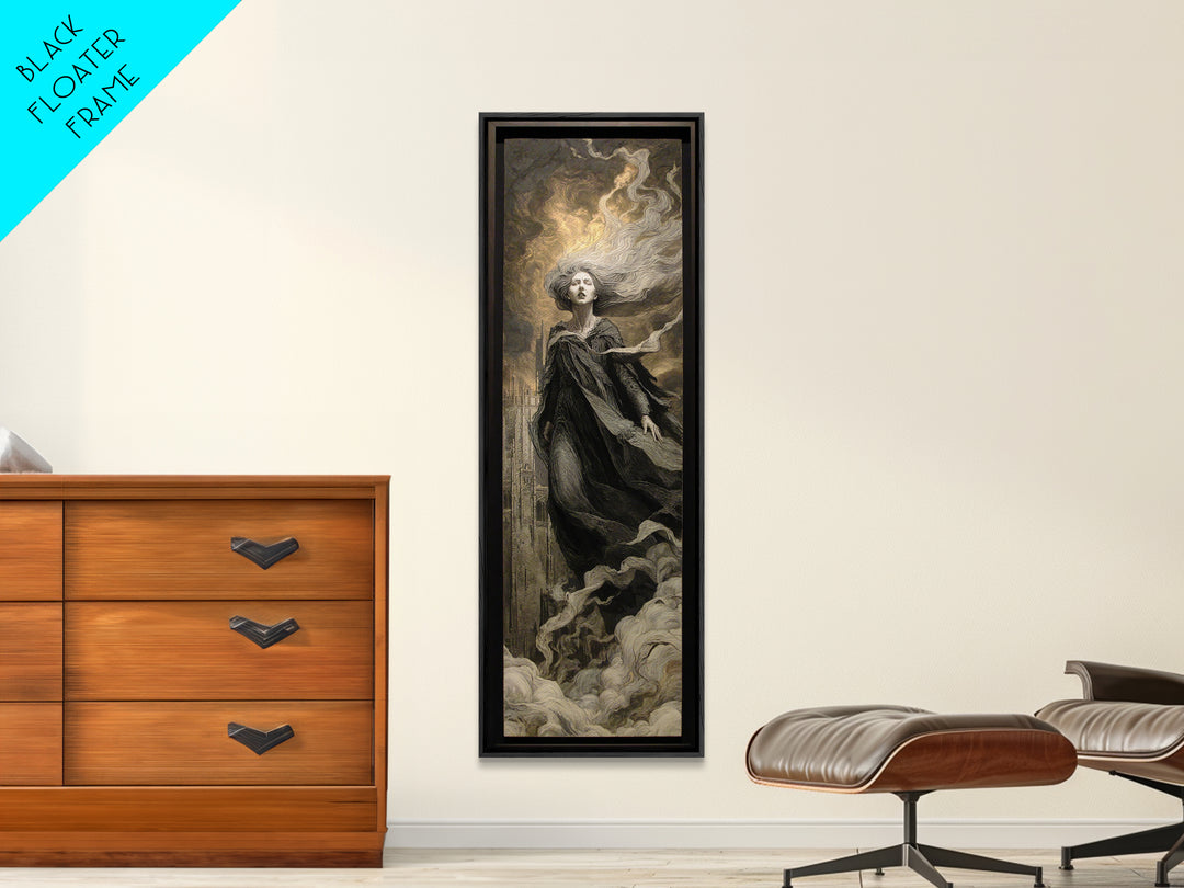 The Banshee Singer, Apocalyptic Romantic Art, Tall Narrow Wall Art, Dark Fantasy Wall Art, Canvas Print, Halloween Wall Art