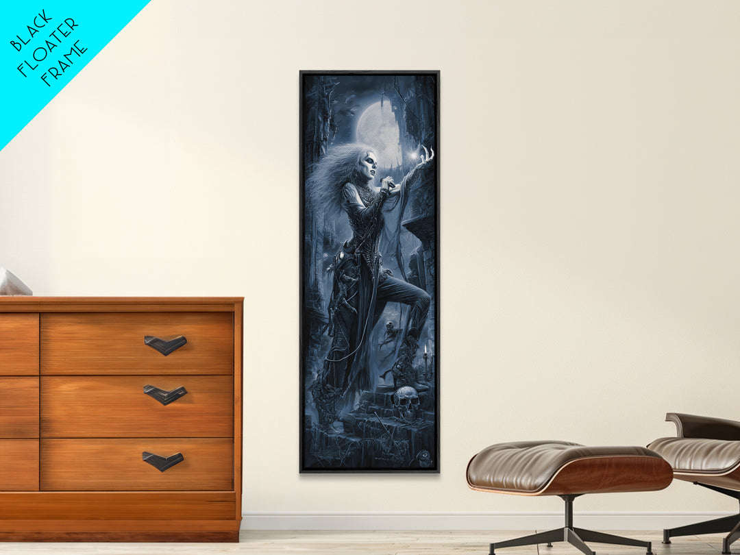 The Banshee Singer, Biomechanical Horror Art, Tall Narrow Wall Art, Macabre Wall Art, Canvas Print, Halloween Wall Art, Gothic Home Decor