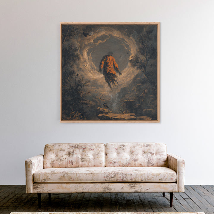 The Tattered Wraith, Baroque Witchcraft Art, Square Wall Art, Dark Halloween Decor, Canvas Print, Halloween Wall Art, Gothic Home Decor