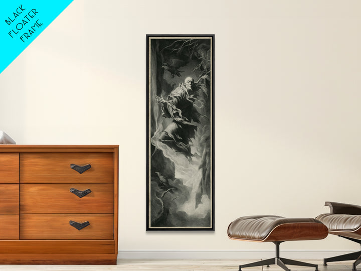 The Tattered Wraith, Gothic Nightmare Art, Tall Narrow Wall Art, Dark Halloween Decor, Framed Canvas Print, Halloween Wall Art