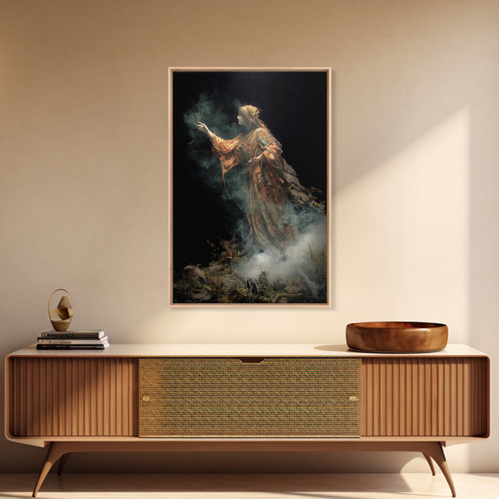 The Tattered Wraith, Ornate Symbolist Art, Vertical Wall Art, Gothic Horror Wall Art, Canvas Print, Halloween Wall Art