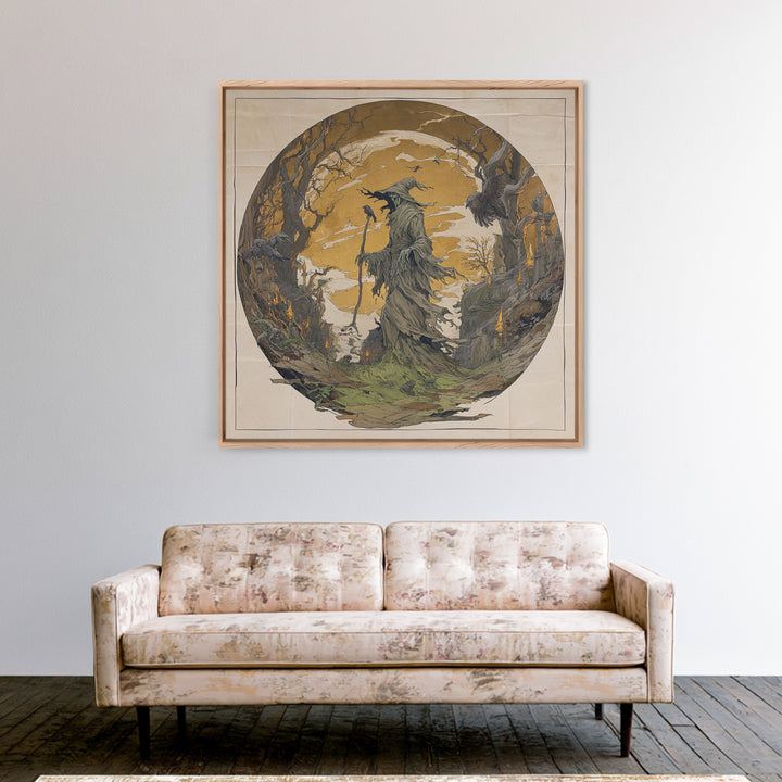 The Tattered Wraith, Gothic Storybook Art, Square Wall Art, Macabre Wall Art, Canvas Print, Halloween Wall Art, Statement Wall Art