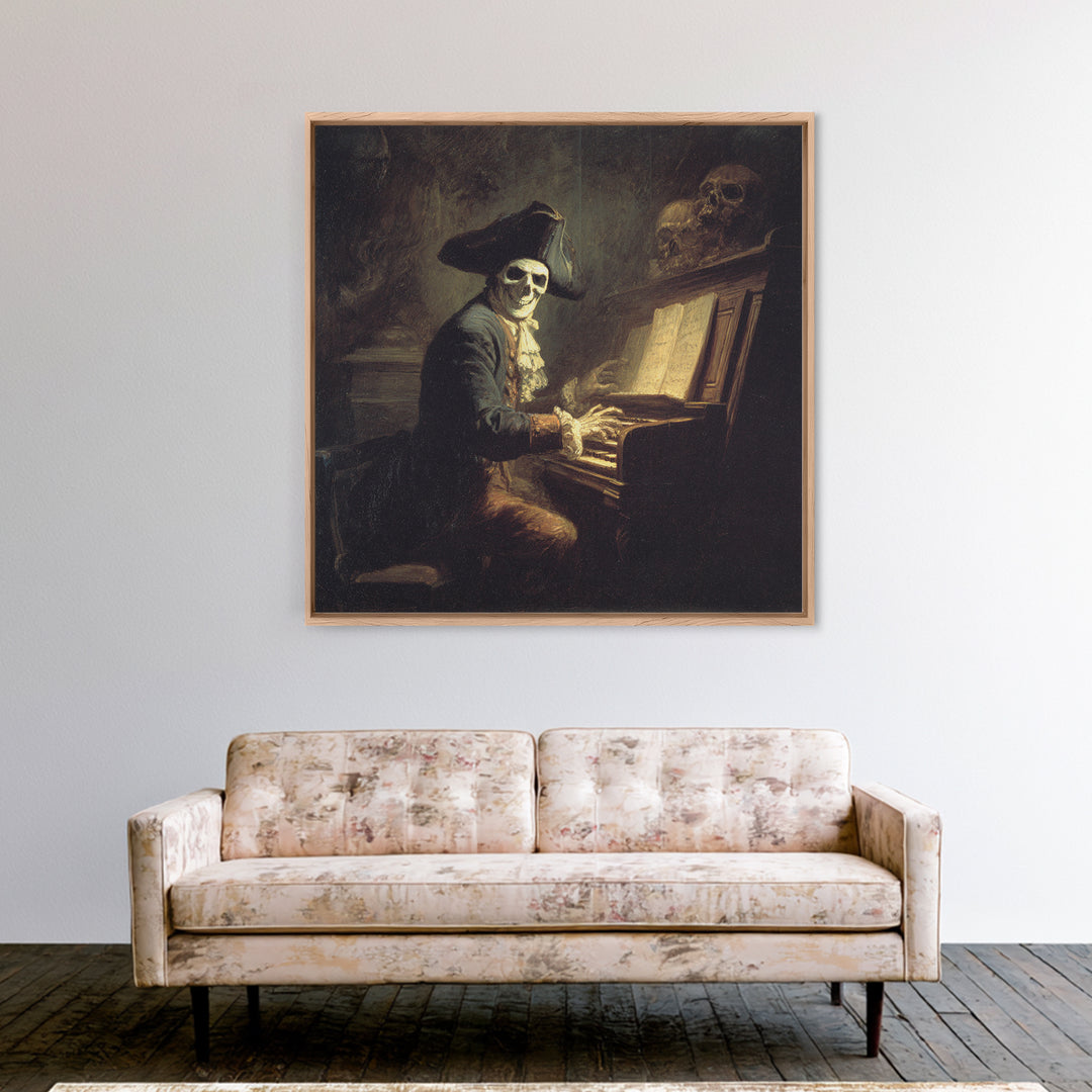 The Phantom Organist, Baroque Witchcraft Art, Square Wall Art, Dark Halloween Decor, Canvas Print, Halloween Wall Art, Spooky Wall Decor