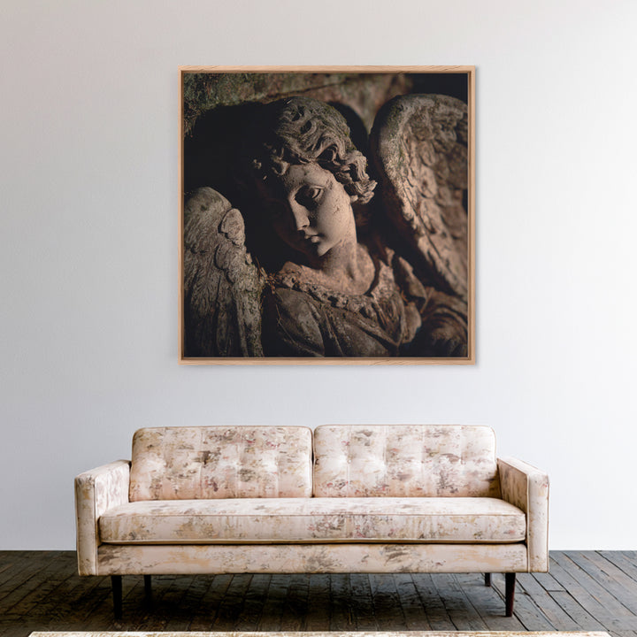 The Weeping Cemetery Angel, Danse Macabre Art, Square Wall Art, Macabre Wall Art, Canvas Print, Halloween Wall Art