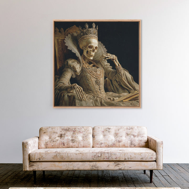 The Bone Queen, Danse Macabre Art, Square Wall Art, Dark Fantasy Wall Art, Canvas Print, Halloween Wall Art
