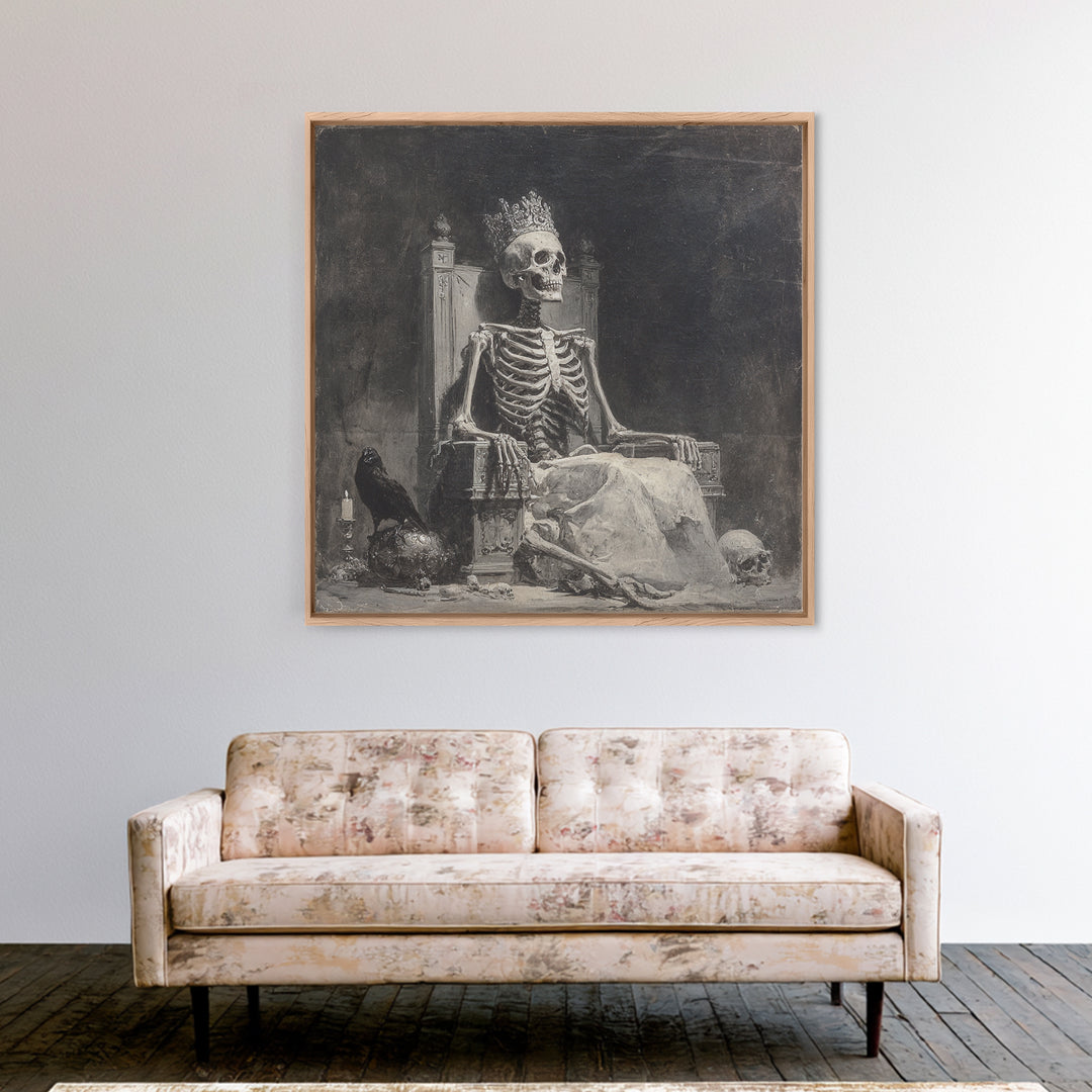 The Bone Queen, Symbolist Dream Art, Square Wall Art, Macabre Wall Art, Canvas Print, Halloween Wall Art, Horror Wall Art