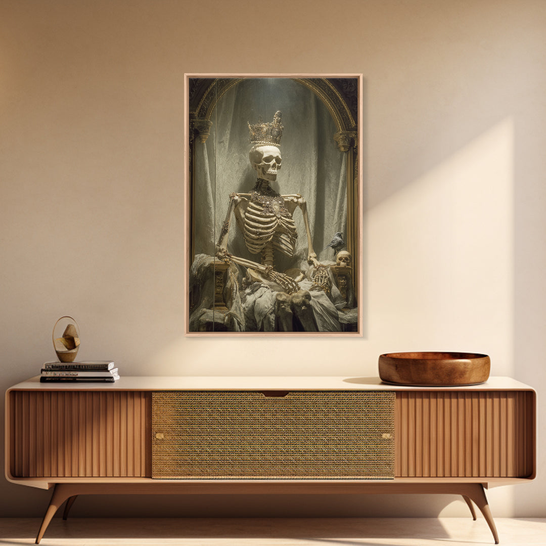The Bone Queen, Decadent Gothic Art, Vertical Wall Art, Gothic Horror Wall Art, Canvas Print, Halloween Wall Art, Dark Fantasy Art