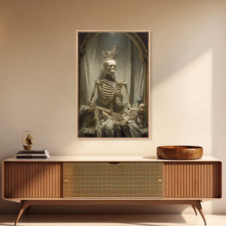 The Bone Queen, Decadent Gothic Art, Vertical Wall Art, Gothic Horror Wall Art, Canvas Print, Halloween Wall Art, Dark Fantasy Art