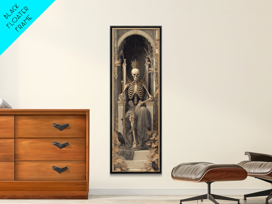 The Bone Queen, Surreal Apocalyptic Art, Tall Narrow Wall Art, Macabre Wall Art, Canvas Print, Halloween Wall Art, Halloween Decor