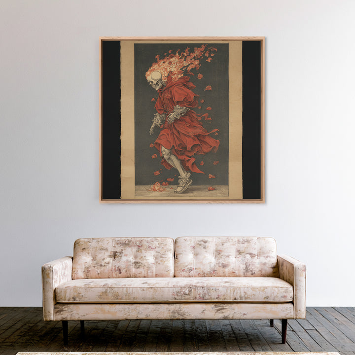 The Candlewax Man, Danse Macabre Art, Square Wall Art, Dark Halloween Decor, Framed Canvas Print, Halloween Wall Art