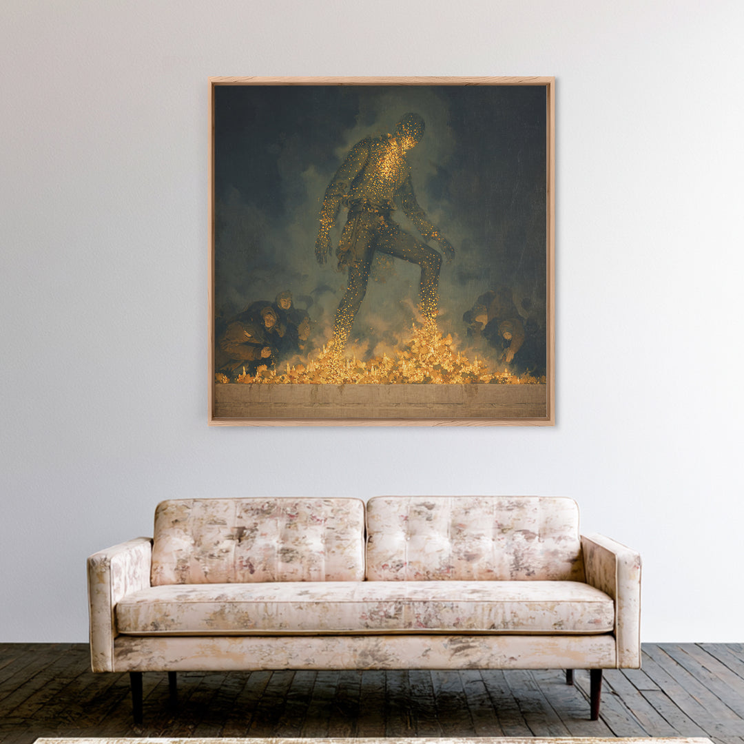 The Candlewax Man, Dark Symbolist Art, Square Wall Art, Macabre Wall Art, Canvas Print, Halloween Wall Art, Halloween Decor