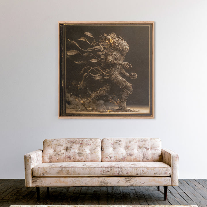 The Candlewax Man, Biomechanical Horror Art, Square Wall Art, Macabre Wall Art, Canvas Print, Halloween Wall Art, Halloween Decor